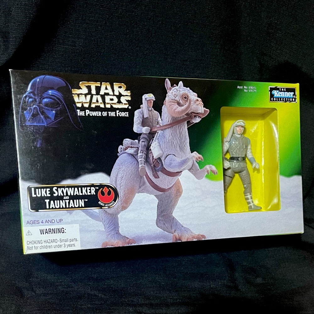 1997 Star Wars Power of the Force LUKE SKYWALKER & TAUNTAUN 3.75” Figure Set